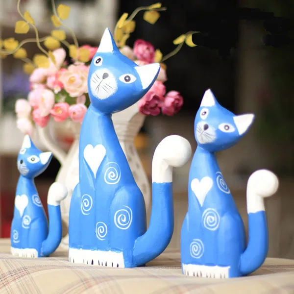 one lot / 3 pieces creative wooden carved painting cats model handicraft ornament home decoration toy gift a1608
one lot / 3 pieces creative wooden carved painting cats model handicraft ornament home decoration toy gift a1608