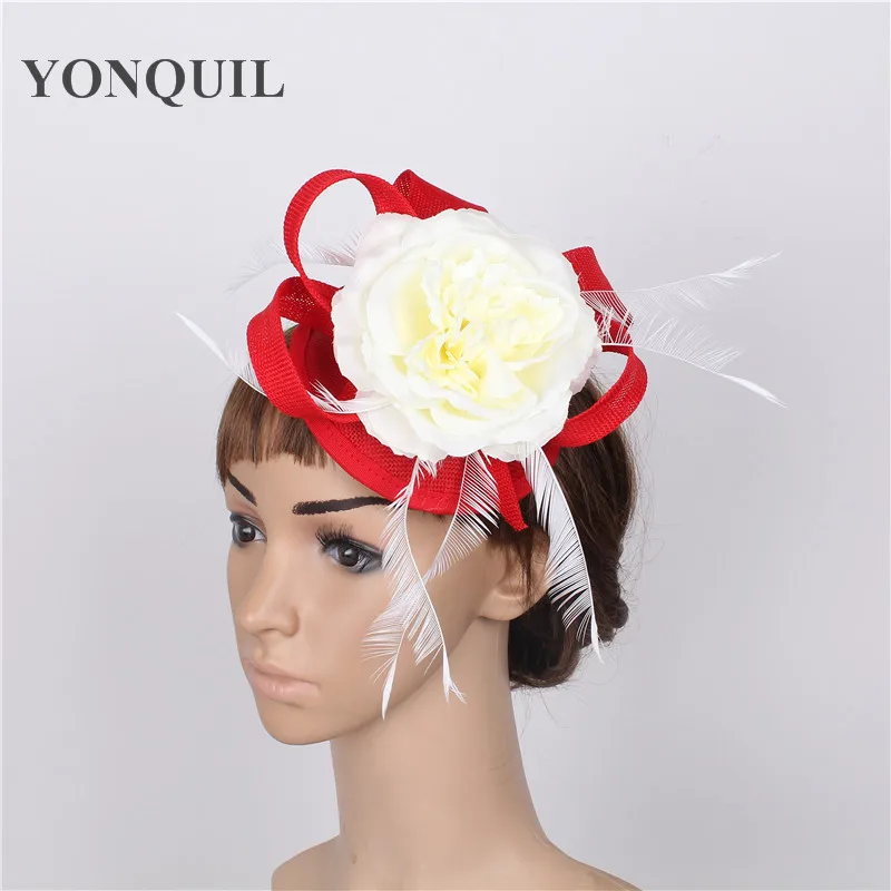 Imitation Sinamay Fascinator Hats With Ivory Silk Flower Wedding Headwear Occasion Church Hat Hair Accessories RETAIL
Imitation Sinamay Fascinator Hats With Ivory Silk Flower Wedding Headwear Occasion Church Hat Hair Accessories RETAIL