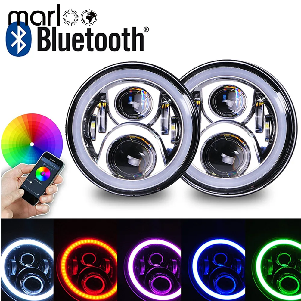 Pair 7 Inch Headlight Bluetooth Controlled RGB Angel Eye Halo Ring Lamp Headlight for Jeep Wrangler JK TJ 1997-2018
Pair 7 Inch Headlight Bluetooth Controlled RGB Angel Eye Halo Ring Lamp Headlight for Jeep Wrangler JK TJ 1997-2018