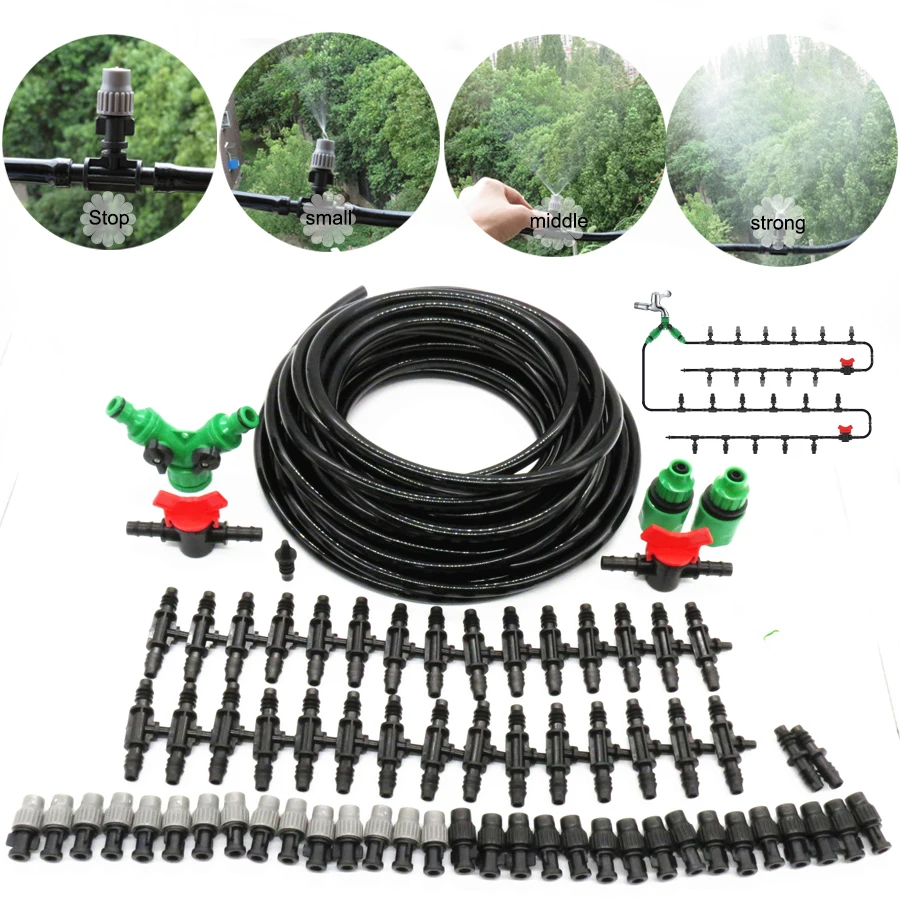Upgrade 25M 3/8'' Hose Garden Misting Irrigation System Watering Kits w/ Mist Nozzle Spray Cooling System Extra Large Water Flux
Upgrade 25M 3/8'' Hose Garden Misting Irrigation System Watering Kits w/ Mist Nozzle Spray Cooling System Extra Large Water Flux