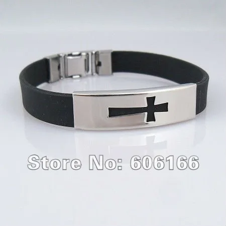 36pcs/lot Cross Bracelets Black Silicone ID Bracelets Stainless Steel Bracelet Fashion Religious Jewelry
36pcs/lot Cross Bracelets Black Silicone ID Bracelets Stainless Steel Bracelet Fashion Religious Jewelry