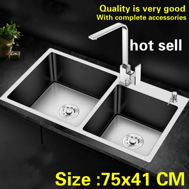 Free shipping Household standard kitchen manual sink double groove wash the dishes fashion 304 stainless steel hot sell 75x41 CM
Free shipping Household standard kitchen manual sink double groove wash the dishes fashion 304 stainless steel hot sell 75x41 CM