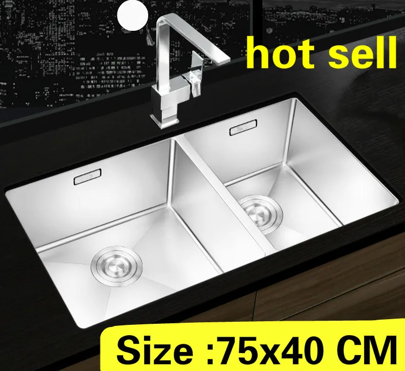 Free shipping Apartment food grade 304 stainless steel high quality kitchen manual sink double groove hot sell 750x400 MM
Free shipping Apartment food grade 304 stainless steel high quality kitchen manual sink double groove hot sell 750x400 MM