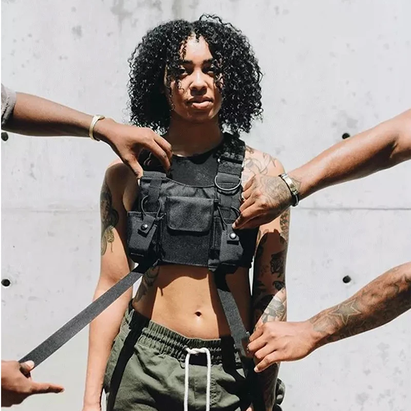 black Chest Waist Bag Front Hip Hop Streetwear Chest Bag Cross Shoulder Bags Waist Packs Adjustable Oxford Tactical Functional
black Chest Waist Bag Front Hip Hop Streetwear Chest Bag Cross Shoulder Bags Waist Packs Adjustable Oxford Tactical Functional
