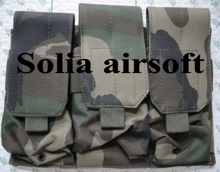Tactical THREE pouch molle triple mag magazine round ammo bag molle closure Woodland Camo
Tactical THREE pouch molle triple mag magazine round ammo bag molle closure Woodland Camo