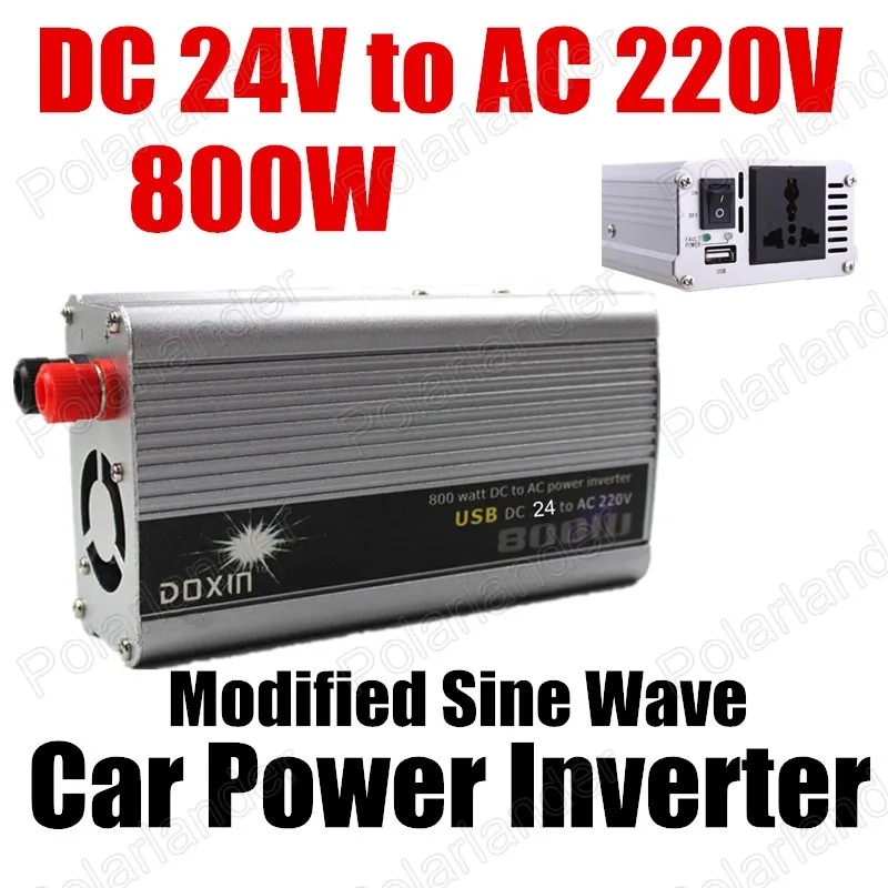 24V DC to AC 220V modified sine wave car voltage transformer Auto Power Inverter Converter 800W USB port charger
24V DC to AC 220V modified sine wave car voltage transformer Auto Power Inverter Converter 800W USB port charger