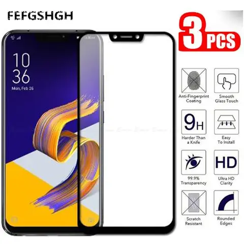 Filme de vidro temperado para asus zenfone max pro m1, m2, zb631kl, zb601kl, zb602kl, ze620kl, zs620kl, zs600kl, cobertura total