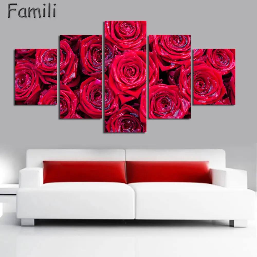 Red Rose Canvas Painting 5 Piece Wall Art Picture for Wall Decor Canvas Prints Wall Paintings for Bedroom Home Decor No Frame
Red Rose Canvas Painting 5 Piece Wall Art Picture for Wall Decor Canvas Prints Wall Paintings for Bedroom Home Decor No Frame