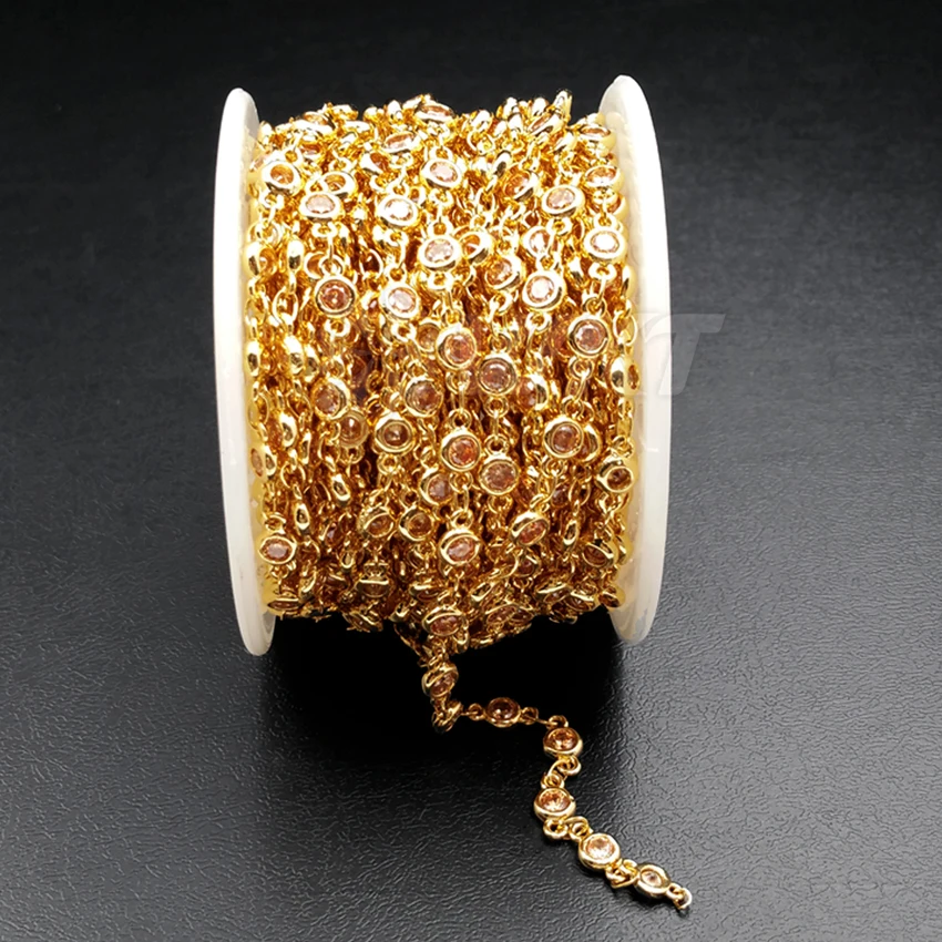 WT-BC090 Fashion Charms Gold Trim Brass Chain With Beautiful CZ Micro Pave NEW STYLE For Women Jewelry Making Findings 3mm
WT-BC090 Fashion Charms Gold Trim Brass Chain With Beautiful CZ Micro Pave NEW STYLE For Women Jewelry Making Findings 3mm