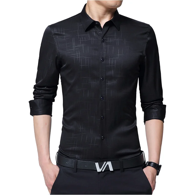 2018 New Fashion Spring Mens Shirts Polyester and Microfiber Long Sleeve Slim Fit Casual Cool Business Social Shirt for Male
2018 New Fashion Spring Mens Shirts Polyester and Microfiber Long Sleeve Slim Fit Casual Cool Business Social Shirt for Male