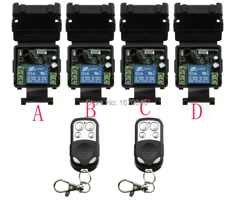 DC12V 1CH RF Wireless Remote Control Switch System 2 transmitter and 4 receiver relay Receiver Smart Home Switch /lamp/ window
DC12V 1CH RF Wireless Remote Control Switch System 2 transmitter and 4 receiver relay Receiver Smart Home Switch /lamp/ window
