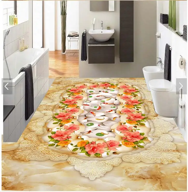 3D wallpaper floor for living room marble fish flower Custom Photo self-adhesive 3D floor PVC waterproof floor
3D wallpaper floor for living room marble fish flower Custom Photo self-adhesive 3D floor PVC waterproof floor