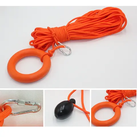 Water Buoyant Floating Ring Float Buoy Safety Life Saving Rope Non-slip Surface Floating Rings for Swimming Canoeing Kayaking