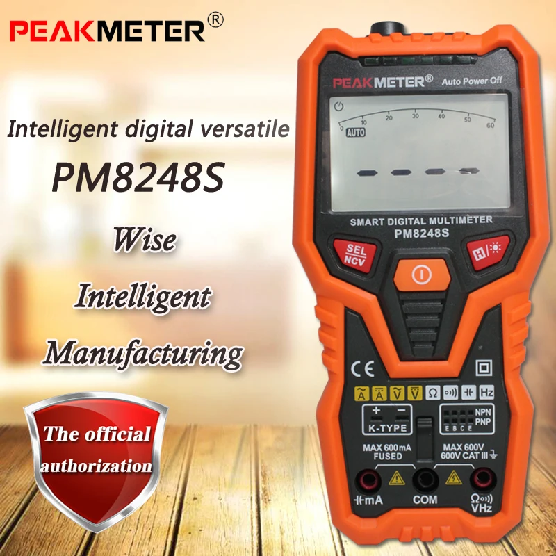 Цифровой мультиметр PEAKMETER PM8248S, интеллектуальный мультиметр с истинным среднеквадратичным значением, сопротивление/Емкость/частота/температура
Цифровой мультиметр PEAKMETER PM8248S, интеллектуальный мультиметр с истинным среднеквадратичным значением, сопротивление/Емкость/частота/температура
