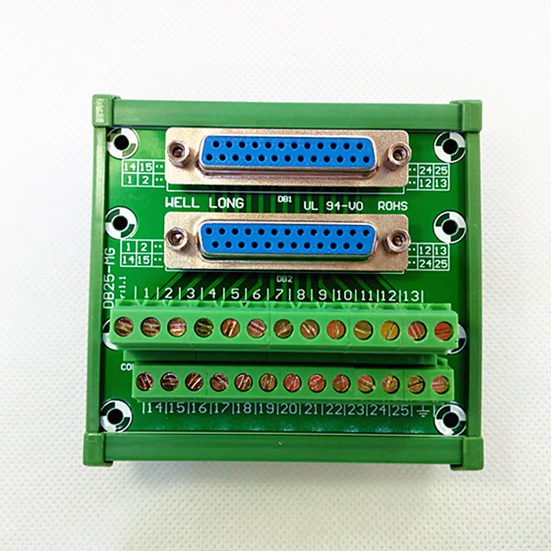 D-SUB DB25 DIN Rail Mount Interface Module Double Female Header Breakout Board Terminal Block Connector
D-SUB DB25 DIN Rail Mount Interface Module Double Female Header Breakout Board Terminal Block Connector