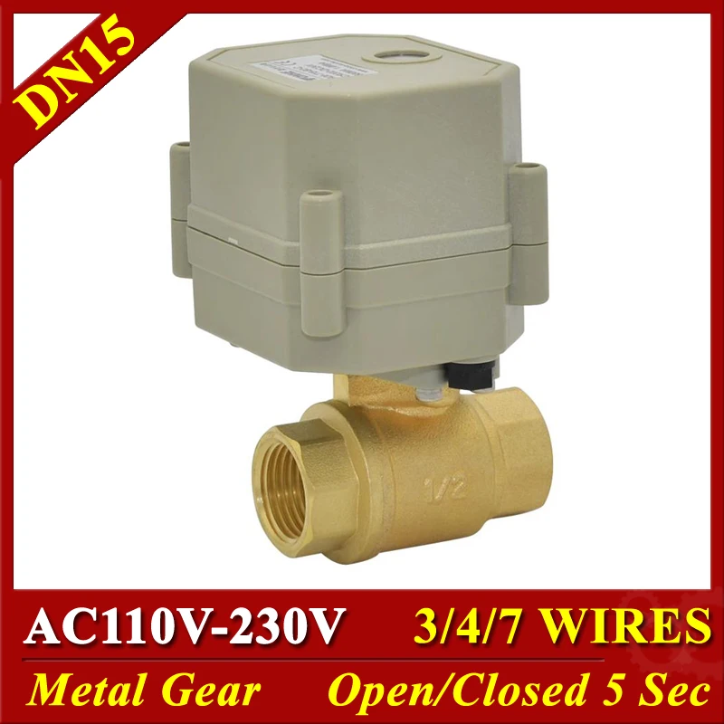 1/2" electric ball valve AC110-230V 3/4/7 wires Brass DN15 actuated ball valve for water shut off control
1/2" electric ball valve AC110-230V 3/4/7 wires Brass DN15 actuated ball valve for water shut off control