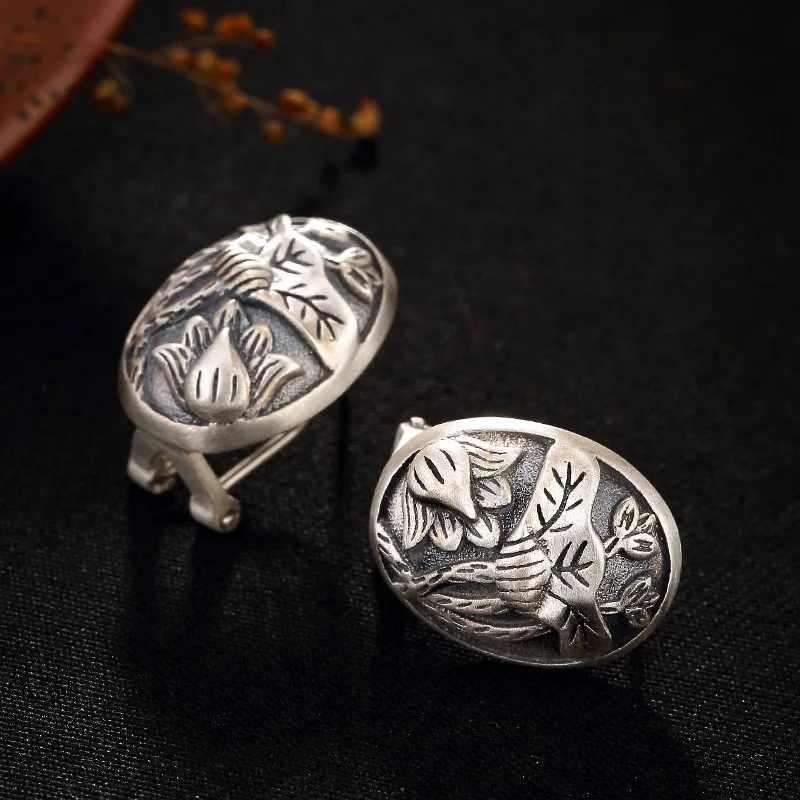 S925 Pure Anemone Lotus Leaf Matt Color Retro Simple High-grade Pure Silver Ear Nails Wholesale
S925 Pure Anemone Lotus Leaf Matt Color Retro Simple High-grade Pure Silver Ear Nails Wholesale