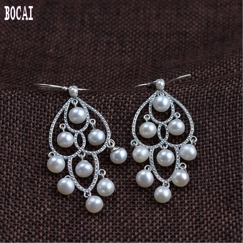 Новые винтажные модные классические женские серьги BOCAI из серебра S925 пробы с кисточками и жемчугом
Новые винтажные модные классические женские серьги BOCAI из серебра S925 пробы с кисточками и жемчугом
