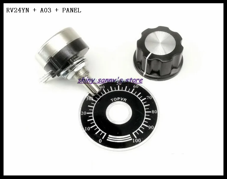 2 Sets/Lot RV24YN 20S B201/ B202/ B203/ B204 Ohm Potentiometer + A03 Knob + Panel Brand New
2 Sets/Lot RV24YN 20S B201/ B202/ B203/ B204 Ohm Potentiometer + A03 Knob + Panel Brand New