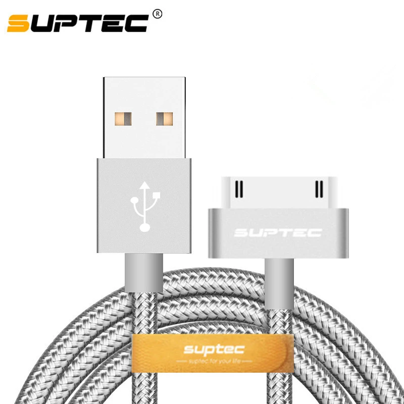 Suptec 30 Pin USB Cable for iPhone 4s 4 Metal Plug Nylon Braided Wire Charger Cable 2.4A Fast Charging Data Sync Cord for iPad 2
Suptec 30 Pin USB Cable for iPhone 4s 4 Metal Plug Nylon Braided Wire Charger Cable 2.4A Fast Charging Data Sync Cord for iPad 2