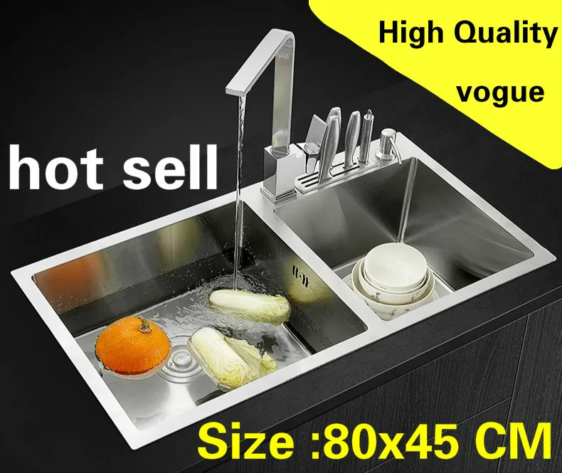 Free shipping Household kitchen manual sink double groove do the dishes 304 stainless steel high quality hot sell 800x450 MM
Free shipping Household kitchen manual sink double groove do the dishes 304 stainless steel high quality hot sell 800x450 MM