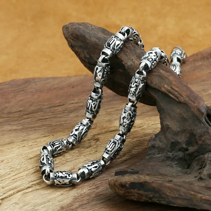 Fashion S925 Sterling Silver Retro Thai Silver Vintage Style Custom Made Cylindrical Bamboo Necklace Men And Women
Fashion S925 Sterling Silver Retro Thai Silver Vintage Style Custom Made Cylindrical Bamboo Necklace Men And Women