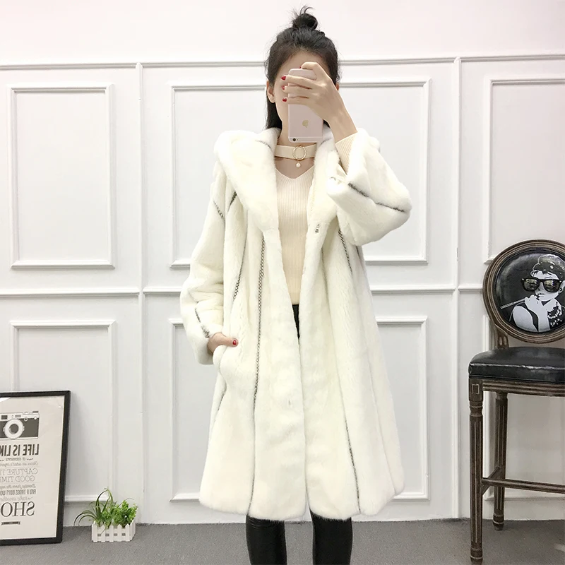 Women winter real mink fur coat hooded overcoat fashion mink fur outerwear female
Women winter real mink fur coat hooded overcoat fashion mink fur outerwear female