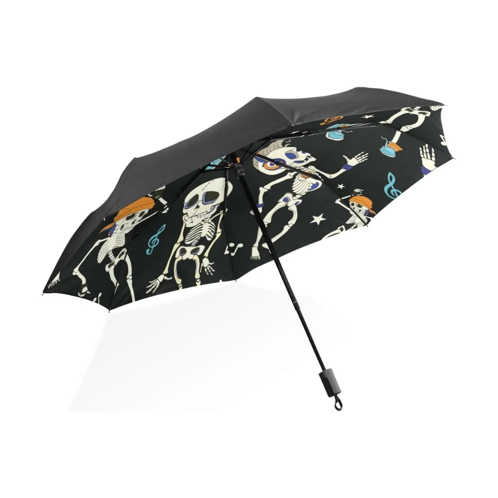 Skull Dancing Music Black Pattern Umbrella Automatic Folding Rain Umbrella Women Anti-UV Protection Sunscreen Windproof Parasol
Skull Dancing Music Black Pattern Umbrella Automatic Folding Rain Umbrella Women Anti-UV Protection Sunscreen Windproof Parasol