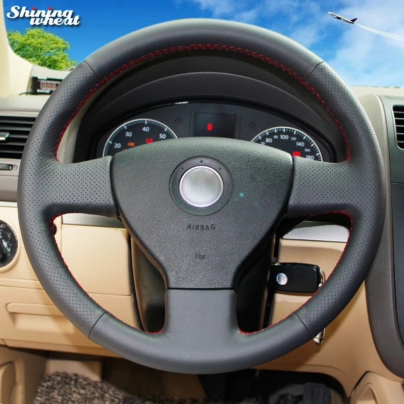 Shining wheat Black Genuine Leather Hand-stitched Car Steering Wheel Cover for Volkswagen Old VW Golf Polo Sagitar Lavida
Shining wheat Black Genuine Leather Hand-stitched Car Steering Wheel Cover for Volkswagen Old VW Golf Polo Sagitar Lavida