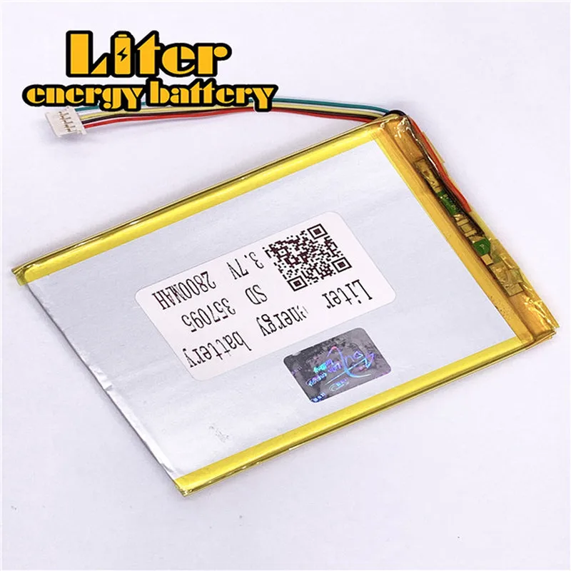 plug 1.0-5P 357095 2800mah 3.7V flat rechargeable pure 3.7v lipo battery lithium for Tablet PC Battery
plug 1.0-5P 357095 2800mah 3.7V flat rechargeable pure 3.7v lipo battery lithium for Tablet PC Battery