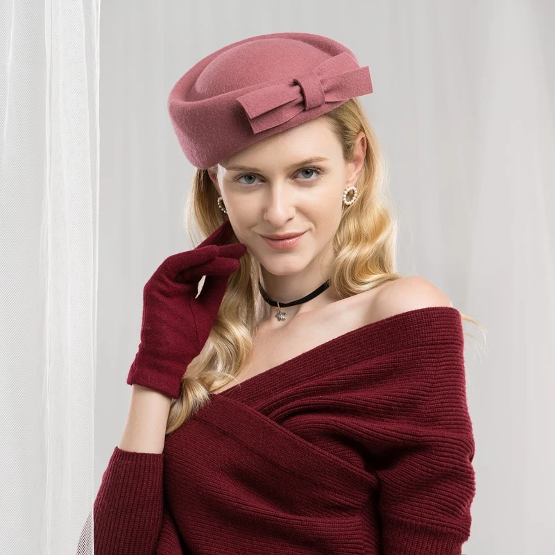 Lady Fedoras Wool Hat Girls New Fashion Winter Bowtie Fedoras Hats Female British Woolen Flat Cap Elegant Aristocratic Hat A14
Lady Fedoras Wool Hat Girls New Fashion Winter Bowtie Fedoras Hats Female British Woolen Flat Cap Elegant Aristocratic Hat A14