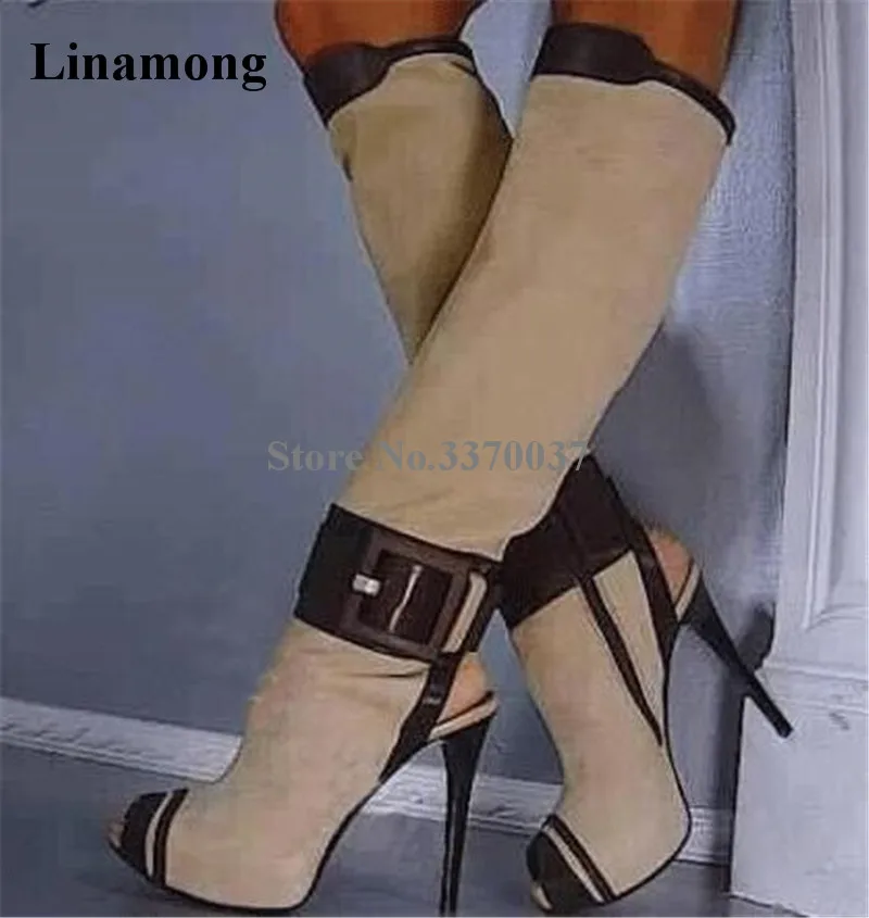 New Fashion Women Peep Toe Patchwork Big Buckle Knee High Gladiator Boots Sexy Platform Long High Heel Boots Dress Shoes
New Fashion Women Peep Toe Patchwork Big Buckle Knee High Gladiator Boots Sexy Platform Long High Heel Boots Dress Shoes