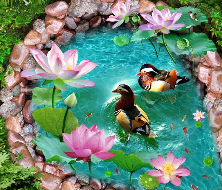 custom 3d flooring self adhesive wallpaper 3d floor tiles living room pvc roll floor Mandarin duck lotus photo wallpaper
custom 3d flooring self adhesive wallpaper 3d floor tiles living room pvc roll floor Mandarin duck lotus photo wallpaper