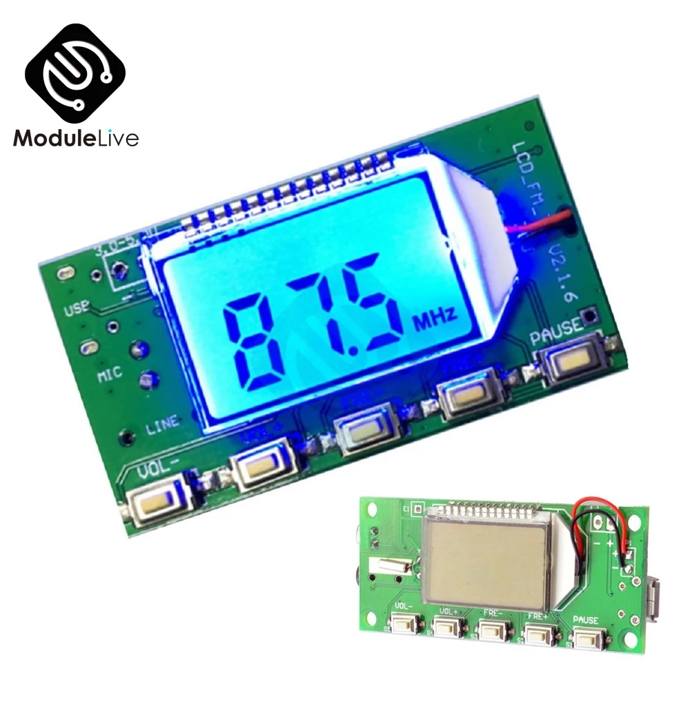 DC 3.0V-5.0V New DSP&PLL 87-108MHZ LCD FM Radio Wireless Microphone Stereo Transmitter/Receiver Module Hot Sale Brand
DC 3.0V-5.0V New DSP&PLL 87-108MHZ LCD FM Radio Wireless Microphone Stereo Transmitter/Receiver Module Hot Sale Brand