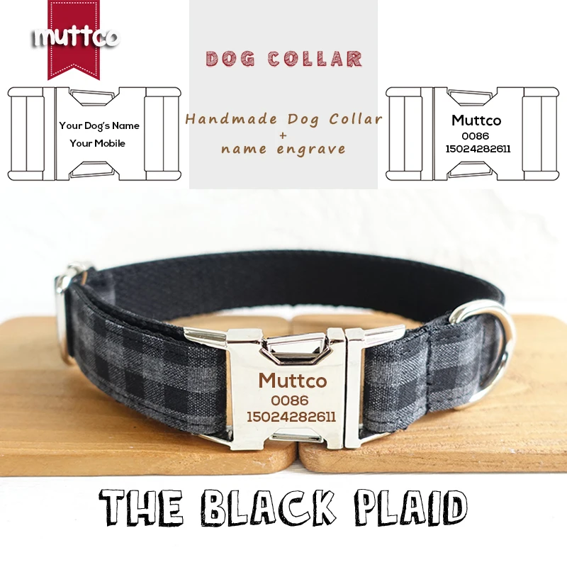 MUTTCO solid durable dog collar THE BLACK PLAID engraved pet name phone number Anti-lost convenient to walk the dog UDC075
MUTTCO solid durable dog collar THE BLACK PLAID engraved pet name phone number Anti-lost convenient to walk the dog UDC075