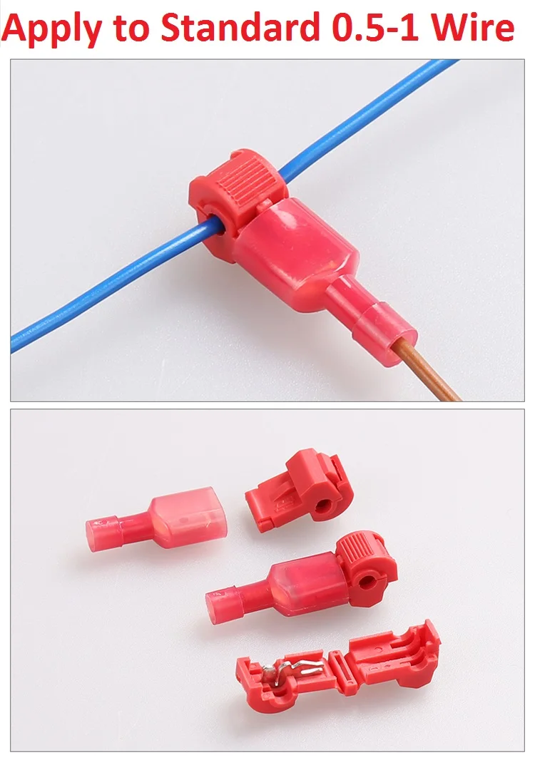 10pcs/lot L12 Red T Type Quick Splice Crimp Terminal Wire Convenient Connector For Standard 0.5-1 Wire Line
10pcs/lot L12 Red T Type Quick Splice Crimp Terminal Wire Convenient Connector For Standard 0.5-1 Wire Line