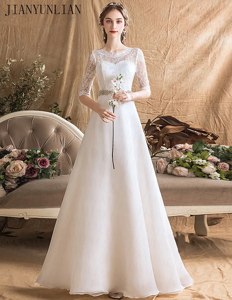 Lace Wedding Dresses Half Sleeve Plus Size Vintage Belt Bridal Wedding Gowns Organza Real Phot
Lace Wedding Dresses Half Sleeve Plus Size Vintage Belt Bridal Wedding Gowns Organza Real Phot