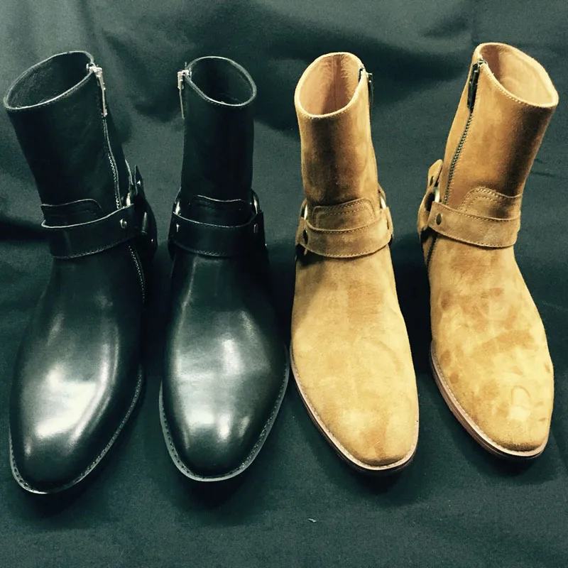 Genuine Leather Handmade Boutique Wedge Dress Party luxury Denim Boots Black Ankle Buckle Strap Zipper Boots Footwear Boots
Genuine Leather Handmade Boutique Wedge Dress Party luxury Denim Boots Black Ankle Buckle Strap Zipper Boots Footwear Boots