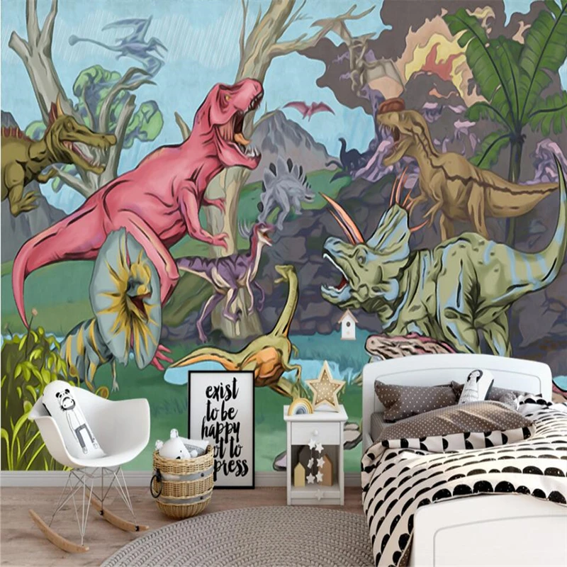 beibehang Nordic hand-painted abstract dinosaur children's room wall custom large mural green silk wallpaper papel de parede
beibehang Nordic hand-painted abstract dinosaur children's room wall custom large mural green silk wallpaper papel de parede