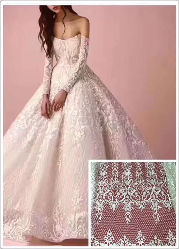 Newest white embroidered tulle lace fabric SYJ-62714 fashion french net lace fabric for bridal dress
Newest white embroidered tulle lace fabric SYJ-62714 fashion french net lace fabric for bridal dress