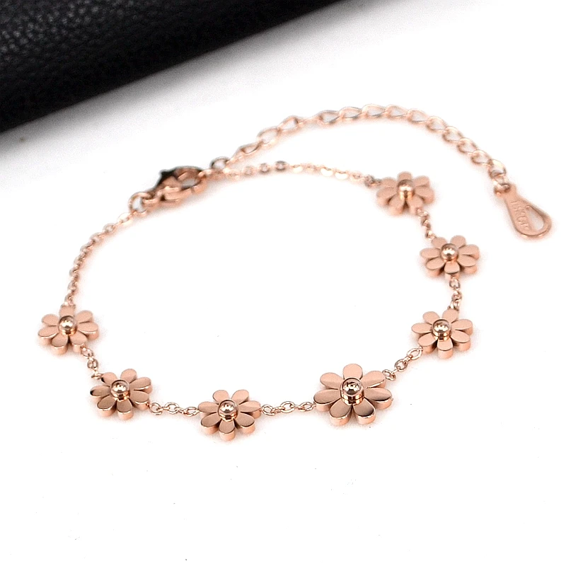 YUN RUO Fashion Brand Rose Gold Color Daisy Flower Bracelet Charms 316L Stainless Steel Jewelry Woman Chain Link Prevent Fade
YUN RUO Fashion Brand Rose Gold Color Daisy Flower Bracelet Charms 316L Stainless Steel Jewelry Woman Chain Link Prevent Fade