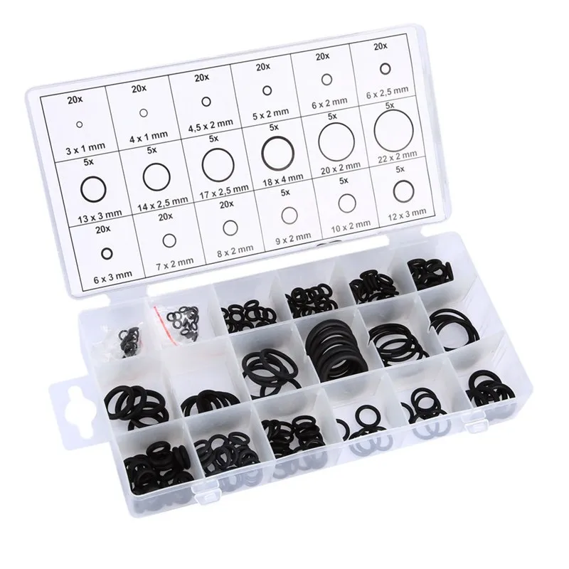 225 Pcs Rubber O Ring O-Ring Washer Seals Watertightness Assortment Different Size with PlacticBox Kit Set
225 Pcs Rubber O Ring O-Ring Washer Seals Watertightness Assortment Different Size with PlacticBox Kit Set