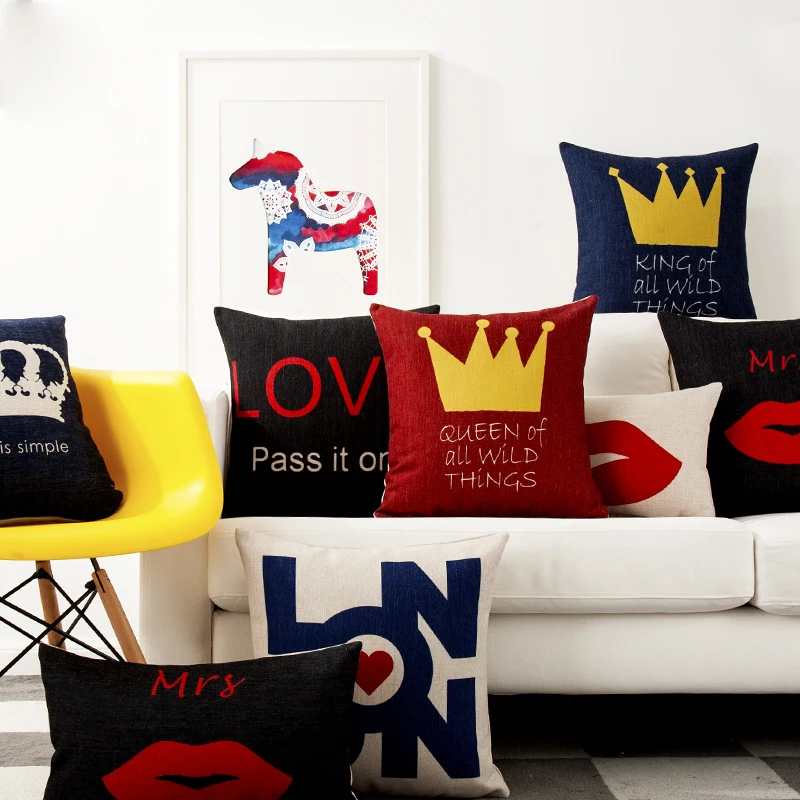 Nordic Crown Heart Love Pillow Cover Home Decorative Blue Lover Pillows Red Lips Pillowcase Office Sofa Cushion
Nordic Crown Heart Love Pillow Cover Home Decorative Blue Lover Pillows Red Lips Pillowcase Office Sofa Cushion