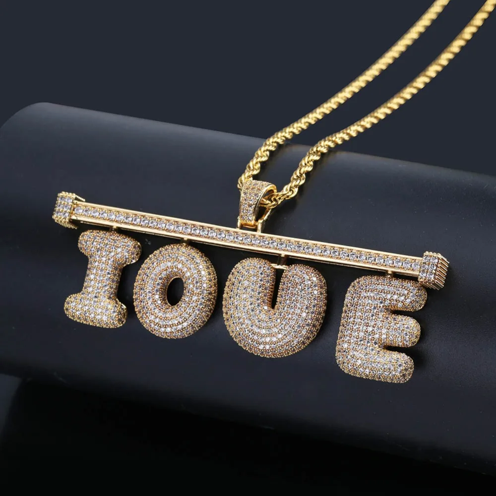 Hip Hop Free Stitching Combination Custom Name Letters Pendant Necklace Men's Gold Silver Color Iced Out CZ Jewelry Tennis Chain
Hip Hop Free Stitching Combination Custom Name Letters Pendant Necklace Men's Gold Silver Color Iced Out CZ Jewelry Tennis Chain
