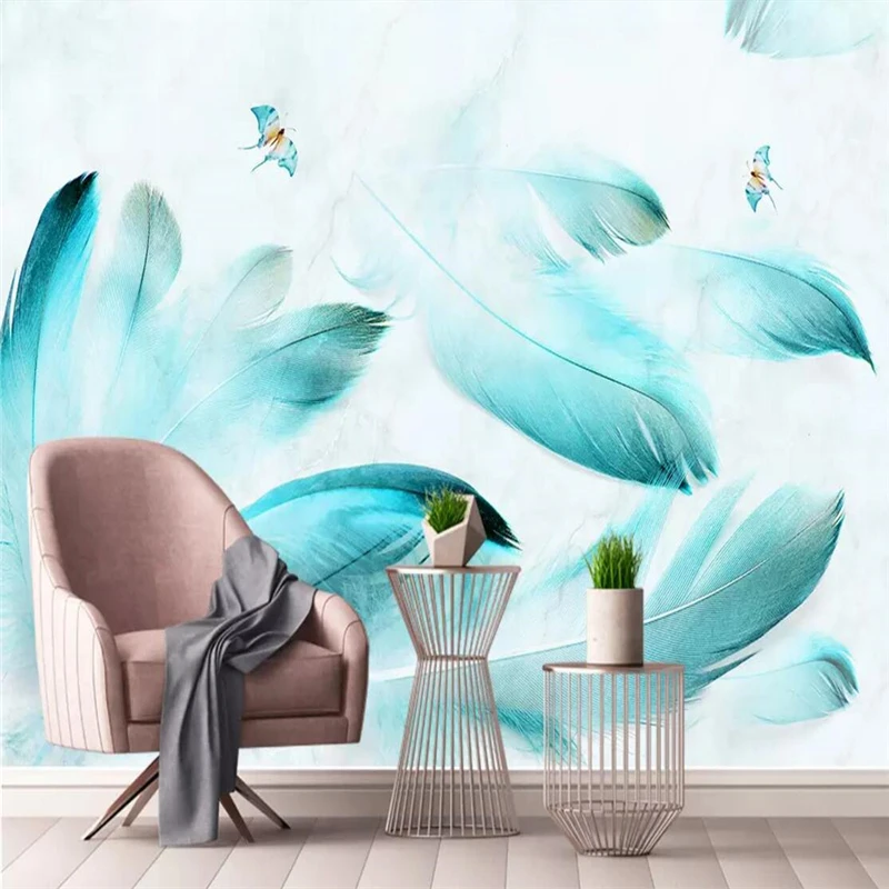 Decorative wallpaper Modern aesthetic style watercolor blue feather marble background wall
Decorative wallpaper Modern aesthetic style watercolor blue feather marble background wall