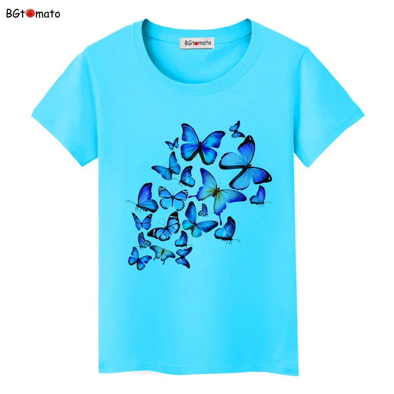 A group of blue butterfly T-shirts women beautiful summer cool clothes Hot sale Good quality casual tees brand tops
A group of blue butterfly T-shirts women beautiful summer cool clothes Hot sale Good quality casual tees brand tops