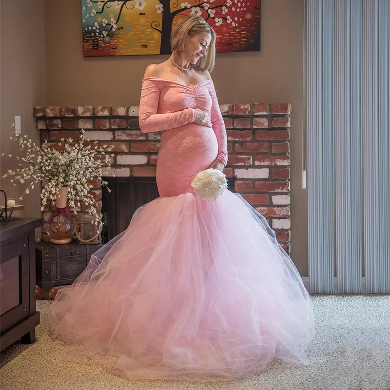 Fashion Pink Lace Women Dress Pack Hip Stretch Maternity Dresses For Photo Shoot Euro-American Pregnant Gowns
Fashion Pink Lace Women Dress Pack Hip Stretch Maternity Dresses For Photo Shoot Euro-American Pregnant Gowns