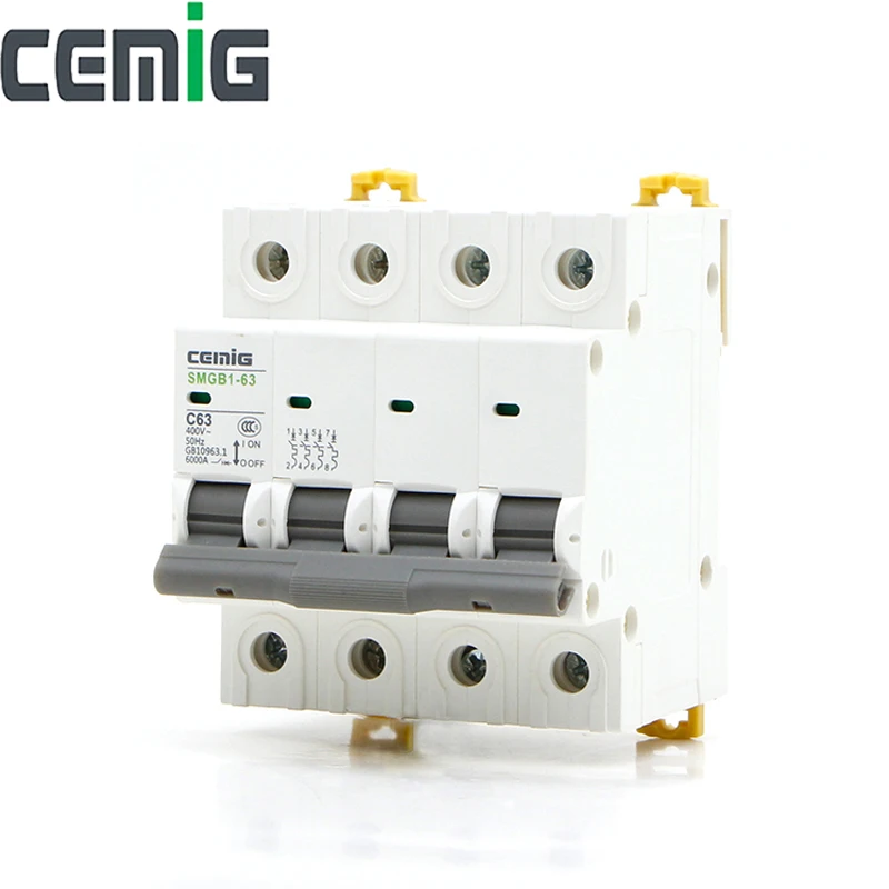 4P Miniature Circuit Breaker MCB Cemig SMGB1-63 AC400V~10A 16A 20A 25A 32A 40A 50A 63A
4P Miniature Circuit Breaker MCB Cemig SMGB1-63 AC400V~10A 16A 20A 25A 32A 40A 50A 63A