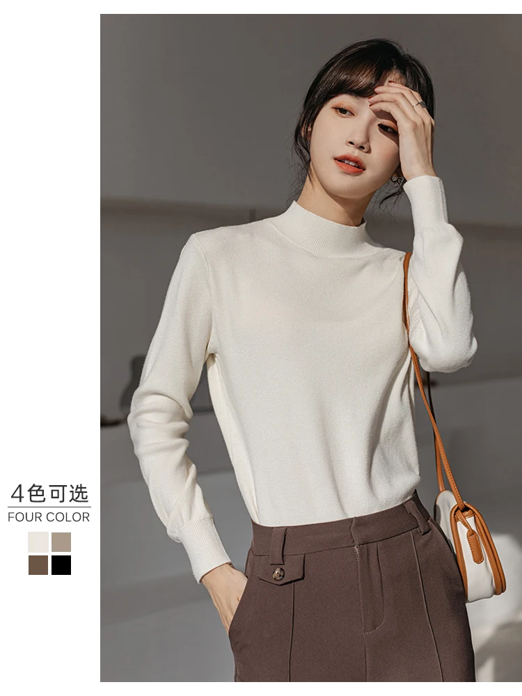Women's Half Turtleneck Sweater Autumn and Winter New Loose Thick Long Sleeve Inner Bottoming Sweater White Top
Women's Half Turtleneck Sweater Autumn and Winter New Loose Thick Long Sleeve Inner Bottoming Sweater White Top