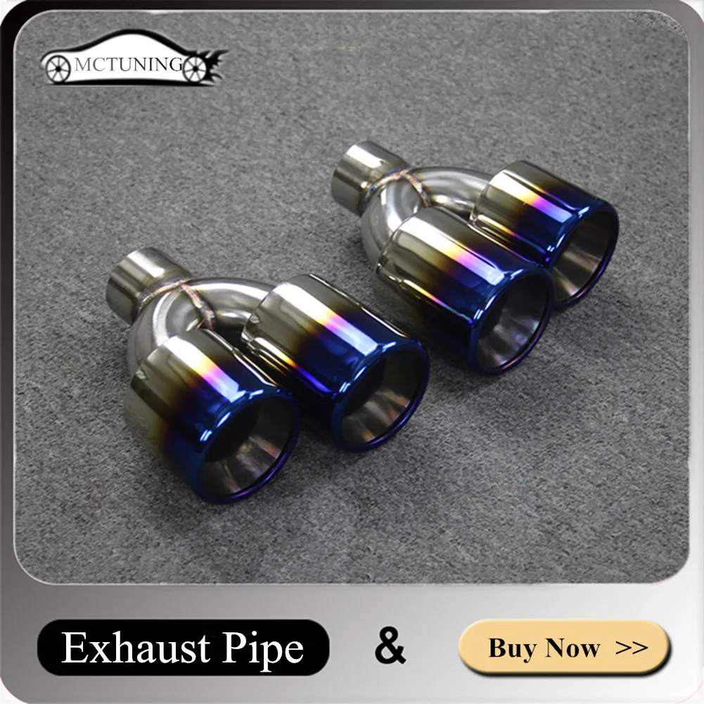 One Pair Car Accessory Y Model Double Exhaust Pipes Glossy Blue Stainless Steel Car Universal Rear Muffler Tail Tips Nozzles
One Pair Car Accessory Y Model Double Exhaust Pipes Glossy Blue Stainless Steel Car Universal Rear Muffler Tail Tips Nozzles